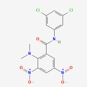 molecular formula C15H12Cl2N4O5 B15153789 N-(3,5-dichlorophenyl)-2-(dimethylamino)-3,5-dinitrobenzamide 