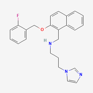 molecular formula C24H24FN3O B15153807 N-({2-[(2-fluorobenzyl)oxy]naphthalen-1-yl}methyl)-3-(1H-imidazol-1-yl)propan-1-amine 