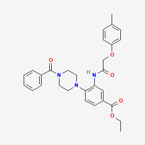 molecular formula C29H31N3O5 B15153816 Ethyl 3-{[(4-methylphenoxy)acetyl]amino}-4-[4-(phenylcarbonyl)piperazin-1-yl]benzoate 