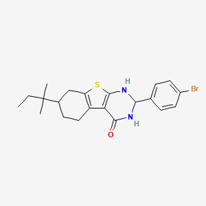 molecular formula C21H25BrN2OS B15153977 2-(4-Bromophenyl)-7-(2-methylbutan-2-yl)-1,2,5,6,7,8-hexahydro[1]benzothieno[2,3-d]pyrimidin-4-ol 