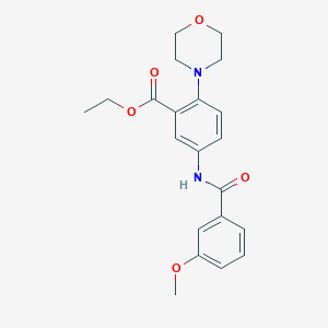 molecular formula C21H24N2O5 B15154041 Ethyl 5-{[(3-methoxyphenyl)carbonyl]amino}-2-(morpholin-4-yl)benzoate 
