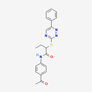 molecular formula C21H20N4O2S B15154058 N-(4-acetylphenyl)-2-[(6-phenyl-1,2,4-triazin-3-yl)sulfanyl]butanamide 