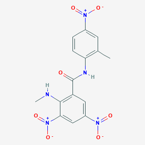 molecular formula C15H13N5O7 B15154077 2-(methylamino)-N-(2-methyl-4-nitrophenyl)-3,5-dinitrobenzamide 