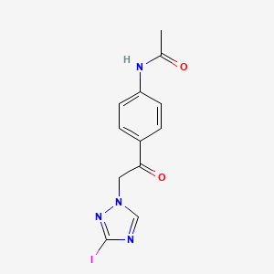 molecular formula C12H11IN4O2 B15154112 N-{4-[2-(3-iodo-1,2,4-triazol-1-yl)acetyl]phenyl}acetamide 