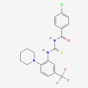 molecular formula C20H19ClF3N3OS B15154119 4-chloro-N-{[2-(piperidin-1-yl)-5-(trifluoromethyl)phenyl]carbamothioyl}benzamide 