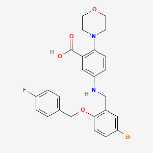 molecular formula C25H24BrFN2O4 B15154190 5-({5-Bromo-2-[(4-fluorobenzyl)oxy]benzyl}amino)-2-(morpholin-4-yl)benzoic acid 