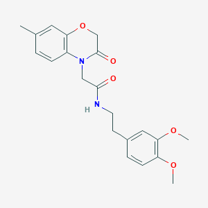 molecular formula C21H24N2O5 B15154218 N-[2-(3,4-dimethoxyphenyl)ethyl]-2-(7-methyl-3-oxo-2,3-dihydro-4H-1,4-benzoxazin-4-yl)acetamide 