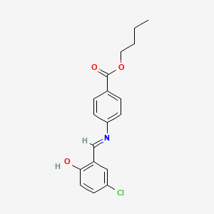 molecular formula C18H18ClNO3 B15154258 butyl 4-[(E)-[(5-chloro-2-hydroxyphenyl)methylidene]amino]benzoate 
