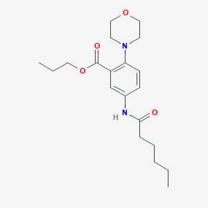 molecular formula C20H30N2O4 B15154282 Propyl 5-(hexanoylamino)-2-(morpholin-4-yl)benzoate 