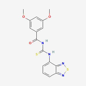 molecular formula C16H14N4O3S2 B15154308 N-(2,1,3-benzothiadiazol-4-ylcarbamothioyl)-3,5-dimethoxybenzamide 
