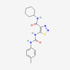 molecular formula C17H21N5O2S B15154341 N-cyclohexyl-5-{[(4-methylphenyl)carbamoyl]amino}-1,2,3-thiadiazole-4-carboxamide 