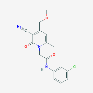 molecular formula C17H16ClN3O3 B15154351 N-(3-chlorophenyl)-2-[3-cyano-4-(methoxymethyl)-6-methyl-2-oxopyridin-1-yl]acetamide 