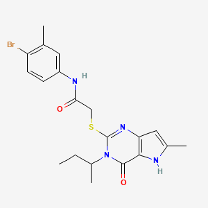 molecular formula C20H23BrN4O2S B15154361 N-(4-bromo-3-methylphenyl)-2-{[3-(butan-2-yl)-6-methyl-4-oxo-4,5-dihydro-3H-pyrrolo[3,2-d]pyrimidin-2-yl]sulfanyl}acetamide 