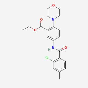 molecular formula C21H23ClN2O4 B15154394 Ethyl 5-{[(2-chloro-4-methylphenyl)carbonyl]amino}-2-(morpholin-4-yl)benzoate 