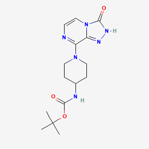molecular formula C15H22N6O3 B15154405 Tert-butyl [1-(3-oxo-2,3-dihydro[1,2,4]triazolo[4,3-a]pyrazin-8-yl)piperidin-4-yl]carbamate 