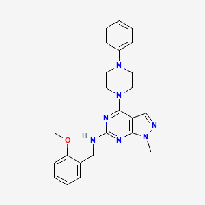 molecular formula C24H27N7O B15154473 N-(2-methoxybenzyl)-1-methyl-4-(4-phenylpiperazin-1-yl)-1H-pyrazolo[3,4-d]pyrimidin-6-amine 