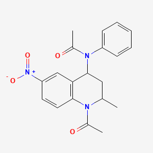 molecular formula C20H21N3O4 B15154487 N-(1-acetyl-2-methyl-6-nitro-1,2,3,4-tetrahydroquinolin-4-yl)-N-phenylacetamide 