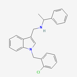 molecular formula C24H23ClN2 B15154506 N-{[1-(2-chlorobenzyl)-1H-indol-3-yl]methyl}-1-phenylethanamine 