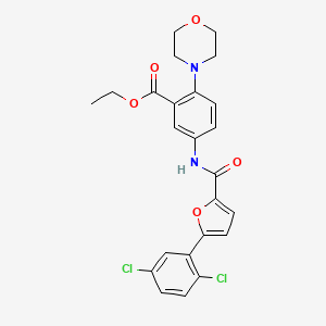 molecular formula C24H22Cl2N2O5 B15154531 Ethyl 5-({[5-(2,5-dichlorophenyl)furan-2-yl]carbonyl}amino)-2-(morpholin-4-yl)benzoate 