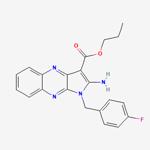 molecular formula C21H19FN4O2 B15154533 propyl 2-amino-1-(4-fluorobenzyl)-1H-pyrrolo[2,3-b]quinoxaline-3-carboxylate 