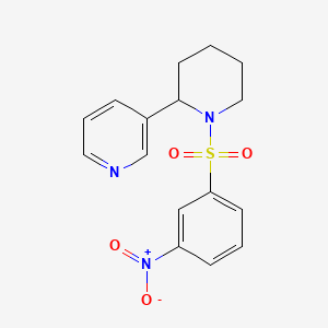 molecular formula C16H17N3O4S B15154559 3-{1-[(3-Nitrophenyl)sulfonyl]piperidin-2-yl}pyridine 