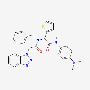 molecular formula C29H28N6O2S B15154624 2-(1H-benzotriazol-1-yl)-N-benzyl-N-[2-{[4-(dimethylamino)phenyl]amino}-2-oxo-1-(thiophen-2-yl)ethyl]acetamide 