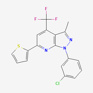 molecular formula C18H11ClF3N3S B15154643 1-(3-chlorophenyl)-3-methyl-6-(thiophen-2-yl)-4-(trifluoromethyl)-1H-pyrazolo[3,4-b]pyridine 