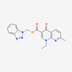 molecular formula C19H17N5O3 B15154645 1H-benzotriazol-1-ylmethyl 1-ethyl-7-methyl-4-oxo-1,4-dihydro-1,8-naphthyridine-3-carboxylate 