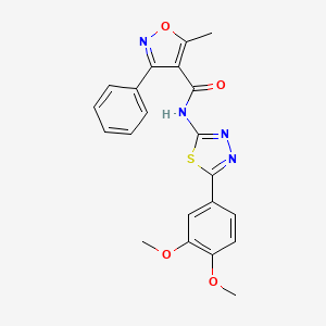 molecular formula C21H18N4O4S B15154681 N-[5-(3,4-dimethoxyphenyl)-1,3,4-thiadiazol-2-yl]-5-methyl-3-phenyl-1,2-oxazole-4-carboxamide 
