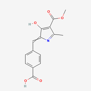 molecular formula C15H13NO5 B15154699 4-[(3-Hydroxy-4-methoxycarbonyl-5-methylpyrrol-2-ylidene)methyl]benzoic acid 