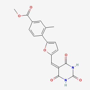 molecular formula C18H14N2O6 B15154719 methyl 3-methyl-4-{5-[(2,4,6-trioxotetrahydropyrimidin-5(2H)-ylidene)methyl]furan-2-yl}benzoate 
