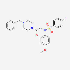 molecular formula C26H28FN3O4S B15154741 N-[2-(4-benzylpiperazin-1-yl)-2-oxoethyl]-4-fluoro-N-(4-methoxyphenyl)benzenesulfonamide 
