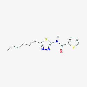 molecular formula C13H17N3OS2 B15154758 N-(5-hexyl-1,3,4-thiadiazol-2-yl)thiophene-2-carboxamide 