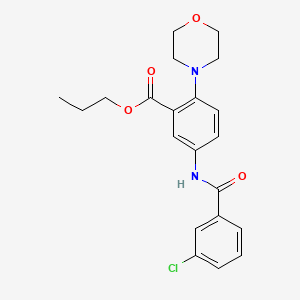 molecular formula C21H23ClN2O4 B15154833 Propyl 5-{[(3-chlorophenyl)carbonyl]amino}-2-(morpholin-4-yl)benzoate 