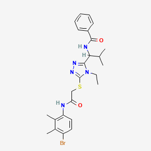 molecular formula C25H30BrN5O2S B15154963 N-{1-[5-({2-[(4-bromo-2,3-dimethylphenyl)amino]-2-oxoethyl}sulfanyl)-4-ethyl-4H-1,2,4-triazol-3-yl]-2-methylpropyl}benzamide 
