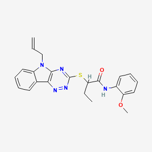 molecular formula C23H23N5O2S B15155006 N-(2-methoxyphenyl)-2-{[5-(prop-2-en-1-yl)-5H-[1,2,4]triazino[5,6-b]indol-3-yl]sulfanyl}butanamide 