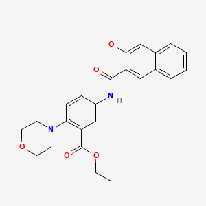 molecular formula C25H26N2O5 B15155021 Ethyl 5-{[(3-methoxynaphthalen-2-yl)carbonyl]amino}-2-(morpholin-4-yl)benzoate 