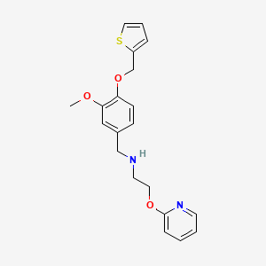 molecular formula C20H22N2O3S B15155023 N-[3-methoxy-4-(2-thienylmethoxy)benzyl]-N-[2-(2-pyridinyloxy)ethyl]amine 