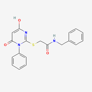 molecular formula C19H17N3O3S B15155039 N-benzyl-2-[(4-hydroxy-6-oxo-1-phenyl-1,6-dihydropyrimidin-2-yl)sulfanyl]acetamide 
