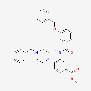 molecular formula C33H33N3O4 B15155054 Methyl 3-({[3-(benzyloxy)phenyl]carbonyl}amino)-4-(4-benzylpiperazin-1-yl)benzoate 