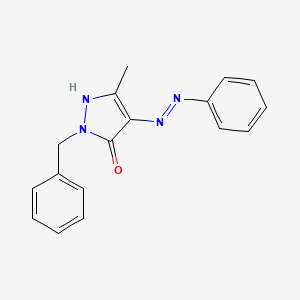 molecular formula C17H16N4O B15155087 (4E)-2-benzyl-5-methyl-4-(2-phenylhydrazinylidene)-2,4-dihydro-3H-pyrazol-3-one 