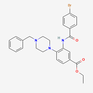 molecular formula C27H28BrN3O3 B15155092 Ethyl 4-(4-benzylpiperazin-1-yl)-3-{[(4-bromophenyl)carbonyl]amino}benzoate 