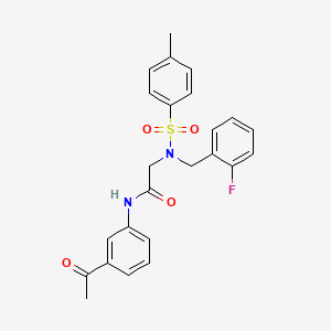 molecular formula C24H23FN2O4S B15155137 N-(3-acetylphenyl)-N~2~-(2-fluorobenzyl)-N~2~-[(4-methylphenyl)sulfonyl]glycinamide 