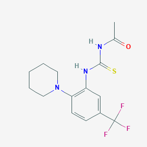 molecular formula C15H18F3N3OS B15155140 N-{[2-(piperidin-1-yl)-5-(trifluoromethyl)phenyl]carbamothioyl}acetamide 