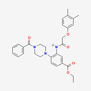 molecular formula C30H33N3O5 B15155167 Ethyl 3-{[(3,4-dimethylphenoxy)acetyl]amino}-4-[4-(phenylcarbonyl)piperazin-1-yl]benzoate 