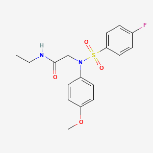 molecular formula C17H19FN2O4S B15155182 N-ethyl-N~2~-[(4-fluorophenyl)sulfonyl]-N~2~-(4-methoxyphenyl)glycinamide 
