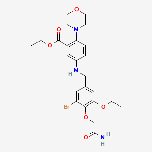 molecular formula C24H30BrN3O6 B15155240 Ethyl 5-{[4-(2-amino-2-oxoethoxy)-3-bromo-5-ethoxybenzyl]amino}-2-(morpholin-4-yl)benzoate 