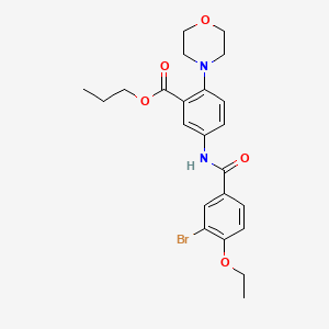 molecular formula C23H27BrN2O5 B15155268 Propyl 5-{[(3-bromo-4-ethoxyphenyl)carbonyl]amino}-2-(morpholin-4-yl)benzoate CAS No. 765917-30-4