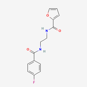 molecular formula C14H13FN2O3 B15155299 N-(2-{[(4-fluorophenyl)carbonyl]amino}ethyl)furan-2-carboxamide 