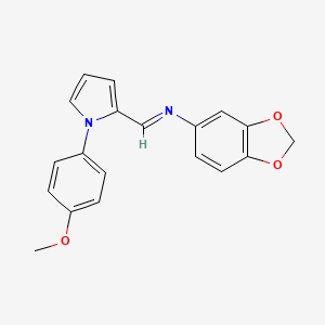 molecular formula C19H16N2O3 B15155352 N-{(E)-[1-(4-methoxyphenyl)-1H-pyrrol-2-yl]methylidene}-1,3-benzodioxol-5-amine 